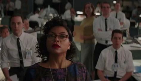 Katherine Johnson at her desk, from the film Hidden Figures