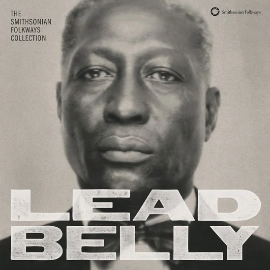 Sleeve of the Smithsonian Folkways collection showing a portrait of Lead Belly